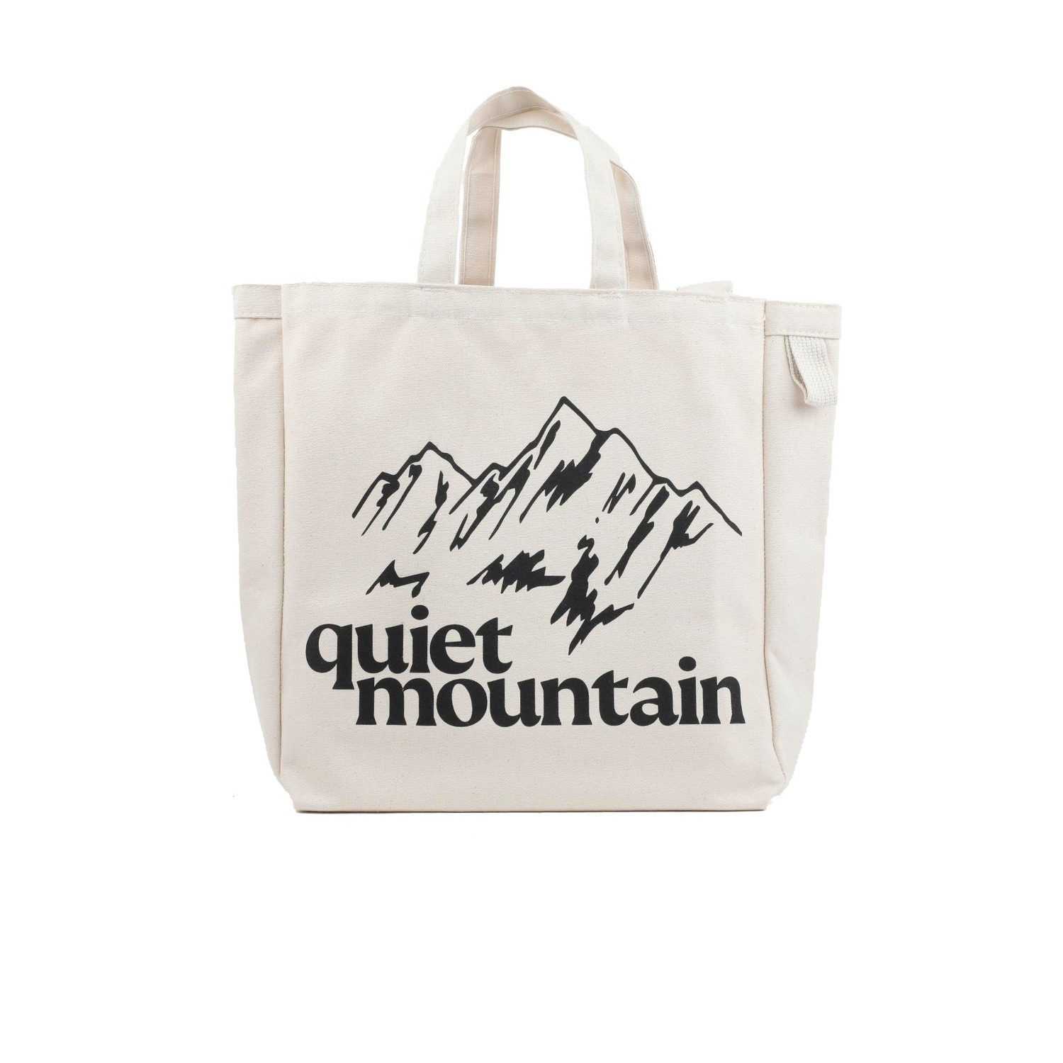 quiet mountain natural canvas messenger tote bag